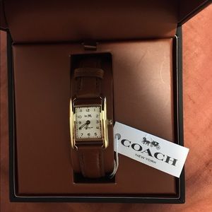 New coach leather gold tone watch, never used selling